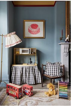 a living room filled with furniture and toys