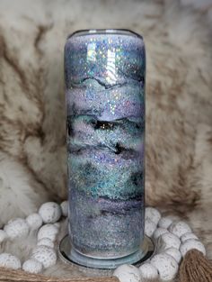 Purple, Sea Foam Green and black pearly glitter swirl , 20 oz straight skinny tumbler with lid and stainless steel straw; Add $5 for Personalization; this also extends the shipping time by 5 days. Purple Sea, Steel Straw, Stainless Steel Straws, Seafoam Green, Green And Black, Tumblers With Lids, Sea Foam, Swirl, Pear