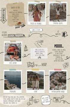 an info sheet with pictures and words about the different things in italy that people are looking at