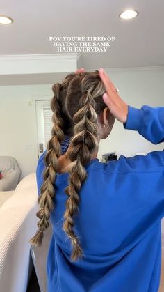 Crazy Braid Hairstyles, French Braid Bubble Braids, Easy Dragon Braid, Dragon French Braid, Double Dragon Braid Tutorials, How To Do Dragon Braid, Dragon Braids Tutorial, Dragon Braid Pigtails, Soccer Hairstyles For Long Hair