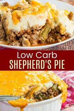 this low carb shepherd's pie is loaded with ground beef and cheese