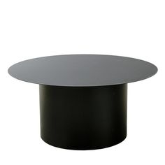 a black round table with a white background