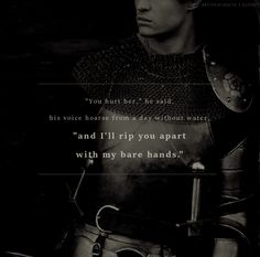 a black and white photo of a man in armor with a quote from game of thrones