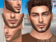 an image of a man's face with different facial shapes and haircuts