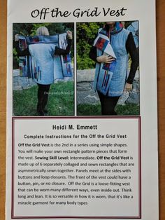 the instructions for an easy to sew jacket