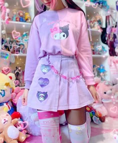 Hyperpop Style, Mymelody And Kuromi, Plus Size Kawaii Fashion, Kuromi Outfit, Sanrio Outfits