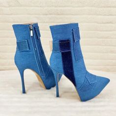 NEW ARRIVALS | Totally Wicked Footwear Knee High Stiletto Boots, Platform Stilettos, Heel Ankle Boots, Wide Calf Boots, High Heel Boots Ankle, Retail Box, Denim Patchwork, Heel Boots, Heeled Ankle Boots