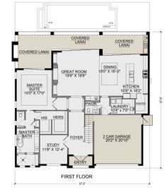 the first floor plan for a home