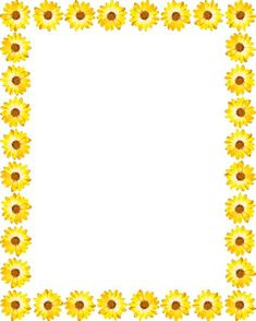 a square frame made up of yellow sunflowers