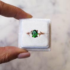 Our dainty Emerald Green Ring is part of our new Birthstone Ring Collection! This beautiful, yet delicate ring is made with top-quality, Green Quartz which represents the birth month for May. May's birthstone is known for rebirth + love. Not to mention, the unique look of the whimsical vine ring setting will ensure endless compliments. If you're looking for a ring with style, quality and true meaning, look no further. ---------------------- FEATURES ◊ Oval shaped, brilliant cut faceted genuine e Emerald Green Ring, Ring Green Stone, Green Stone Ring, Vine Ring, May Birthstone Rings, Green Ring, Green Stone Rings, Ring Crystal, Zierlicher Ring