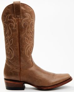 Genuine leather with leather lining. 12" shaft height. Square toe. Western heel. Leather outsole with rubber heel cap. Cowgirl Boots Square Toed, Cute Cowgirl Boots, Western Embroidery, Womens Cowgirl Boots, Brown Cowboy Boots, Boots Square Toe, Leather Artisan, Western Boots Women, Cowboy Boots Women