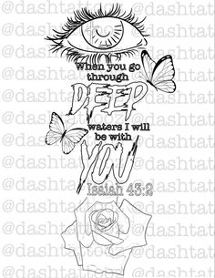 an image of the bible with butterflies and flowers on it, which reads i will you be