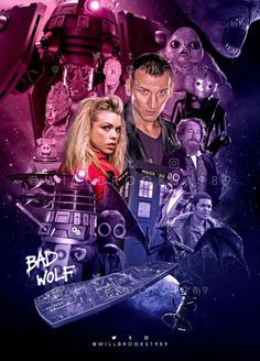 the poster for doctor who is about to be called bad wolf and his companions are in space