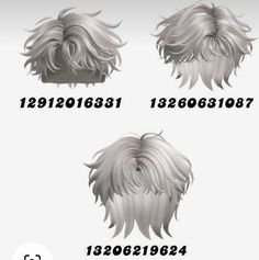 an image of some white hair with different numbers on the front and back side of it