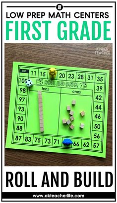 the first grade roll and build game for kids to practice their math skills with numbers