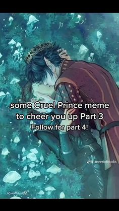 an anime character hugging his face with the caption cruel prince cruel prince