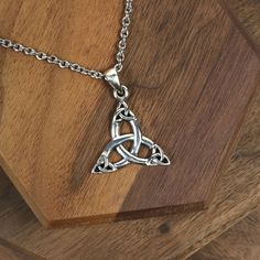 Sterling Silver Celtic Triquetra Trinity Pendant Necklace Silver Adjustable Charm Necklace, 16 Inch, Adjustable Nickel-free Alloy Charm Necklaces, Adjustable 16 Inch Silver Charm Necklace, Symbolic Silver Necklaces With Adjustable Size, Adjustable Silver Symbolic Necklace, Celtic Beliefs, Triquetra Necklace, Triquetra Pendant, Celtic Triquetra