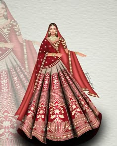 A vision of elegance ✨ Designer Dress Sketch, Lehenga Illustration, Exam Tension, Dress Illustration Art, Bridal Illustration, Fashion Design Inspiration, Fashion Illustration Poses, Digital Fashion Illustration