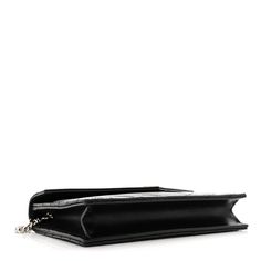 This is an authentic SAINT LAURENT Grain De Poudre Matelasse Chevron Monogram Envelope Chain Wallet in Black. This elegant chain wallet features fine pebbled chevron quilted leather in black. The bag features a silver chain link shoulder strap and a facing V-shaped flap with a prominent silver YSL logo. The flap opens to a partitioned black leather interior with card slot panels, patch pocket, and a zipper compartment. Ysl Logo, Chevron Quilt, Chain Wallet, Wallet Chain, Quilted Leather, Leather Interior, V Shape, Chain Link, Patch Pocket