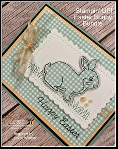 an easter bunny card made with stampin'up paper and some other crafting supplies