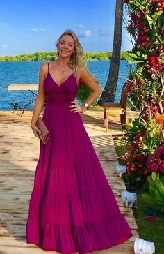 Look Hippie Chic, Chiffon Prom Dress, Party Dress Long, Prom Party Dresses, Women's Summer Fashion, Purple Dress, Dream Dress, Knee Length Dress, Deep V Neck