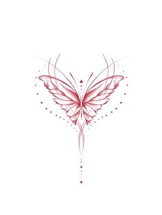 a pink butterfly tattoo design on a white background