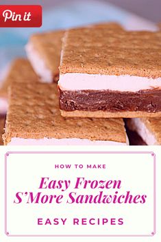 how to make easy frozen s'more sandwiches with no bake and only three ingredients