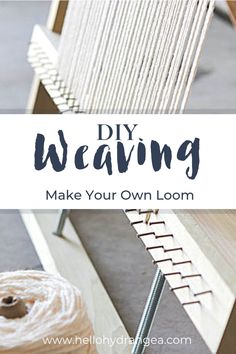 a weaving machine with yarn on it and the words diy weaving make your own loom