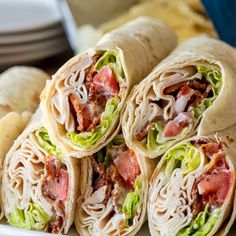 chicken bacon ranch wraps on a white plate