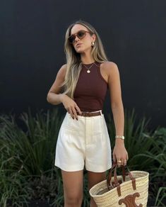 Womens Everyday Outfits 2024 Check it out You'll Be Amazed #womensspringoutfits coquette, fashion, 2024, happy new year, fashion, casual winter outfits, downtown outfits, y2k, y2k outfits, office siren outfits, 2000s office siren, outfit ideas, basic outfits, skincare, hair styles, #fashion #fashionblogger #fashionista #fashionable #fashionstyle #fashionblog #fashiongram #FashionAddict #fashionweek #fashiondiaries #fashionpost Quiet Luxury Style Summer, Cream Tailored Shorts Outfit, Elegant Beach Outfits Women, Simple Elegant Summer Outfit, Easy Chic Summer Outfits, Classy Outfits With Shorts, Cute Classy Outfits Summer, Classy Chic Aesthetic Outfit, Chic Summer Outfits 2020