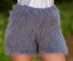 READY TO SHIP MOHAIR SHORTS Product Features: Brand: SuperTanya; Style: hand knitted mohair shorts; Material: premium class mohair; Color: Medium gray; Design: Ribbed design mohair shorts; Size: One size; The top quality materials, craftsmanship and service, in addition to the best price/value ratio of my beautiful hand knitted mohair creations makes them the most loved and preferred choice of the connoisseurs of premium quality apparel. Mohair Pants, Mohair Yarn, Extra Long Sleeves, Bishop Sleeve, Hand Knitted Sweaters, Baby Yarn, Sweaters Knitwear, Lovely Dresses, Shawl Collar