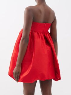 Stretch polyester-blend taffeta dress.Layered constructionStraight neckPeplum hemZip closure at backSupplier color: Red65% polyester, 30% polyamide, 5% elastane.Made in Colombia.