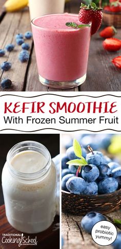 the kefir smoothie with frozen summer fruit is an easy and healthy breakfast