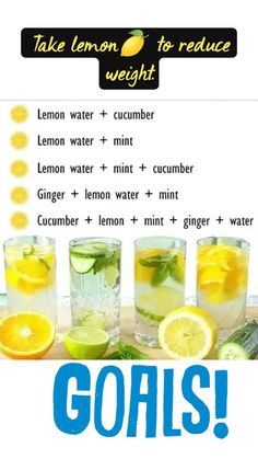 the lemon water and cucumber drink recipe is shown