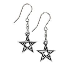 Stand out with these stylish and modern unisex nu goth black star pewter earrings. perfect for any occasion, these earrings will make a statement. shop now! Alchemy Gothic Jewelry, Pewter Earrings, Alchemy Gothic, Goth Earrings, Gothic Metal, Metal Girl, Gothic Jewelry, Stunning Earrings, Black Star