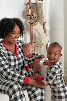 matching family pajamas + holiday pj's + gerber + christmas pajamas + holiday pictures + christmas pictures + baby pajamas + toddler pajamas + holiday photoshoot outfits + matching pajamas + red plaid pajamas + affordable baby clothes + affordable toddler clothes + holiday essentials Matching Family Holiday Pajamas, Family Holiday Pajamas