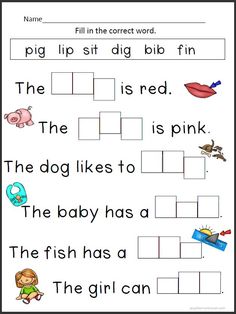 worksheet for beginning and ending the word's in english with pictures on it