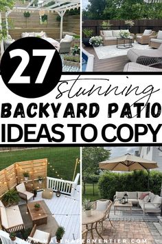 backyard patio ideas Backyard Patio Decor, Patio Decor Ideas, Amazing Backyard, Large Patio, Patio Stones, Small Patio, Porch Patio, Patio Ideas, Balcony Garden