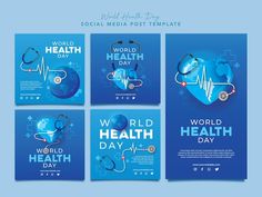 Vector world health day campaign social ... | Premium Vector #Freepik #vector Health World, Mens Health, Health Awareness