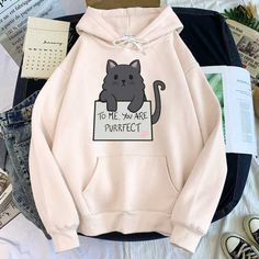 Cat Smiling, Best Hoodie, Kawaii Hoodie, Hood Hat, Adorable Cartoon, Cat Hoodie, Blue Khakis, Cool Hoodies, Mode Inspo