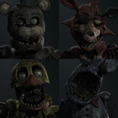 three different images of the same character from five nights in five nights