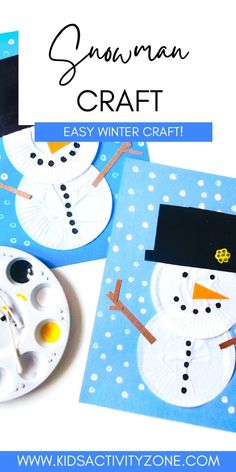 paper plate snowman craft for kids to make