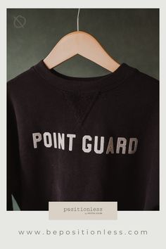 POINT GUARD L/S SWEATSHIRT from positionless by Kristen Ledlow Kristen Ledlow, Contemporary Streetwear, Out Of The Closet, People Clothes, Types Of Lettering, Grown Ups, Felt Applique, The Closet, Clothing Co