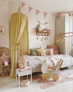 Yellow Girls Room, Incy Interiors, Yellow Girls Bedroom, Rattan Accessories, Yellow Kids Rooms, Little Spaces, Kids Rooms Inspo, Toddler Bedroom Girl, Big Girl Bedrooms