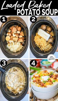 the steps to make loaded baked potato soup