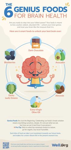 Genius Foods, Foods For Brain, Health Infographics, Brown Spots Removal, Food Nutrition, Nutrition Health