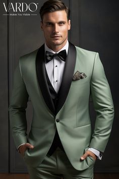 >>ORIGINAL ARTWORK AND CONTENT, PLEASE DO NOT COPY<< Men Suits, Suits For Man, Distinguished Sage Green Tuxedo for Men - Elegant Formalwear for Every Occasion- Formal Attire, Formal Fashion Slim Fit Suit, Formal piece Wedding Suit, Double Breasted, Formal Fashion Slim Fit Suit. Elevate your style with our meticulously crafted Sage Green Tuxedo for men. This two-piece ensemble exudes sophistication and is designed for those who appreciate the finer details of formal fashion. Tailored to perfection, this tuxedo is a harmonious blend of modern trends and timeless elegance. Crafted from high-quality materials, the jacket features a slim fit design, accentuating your silhouette while providing utmost comfort. The matching trousers complete the look, creating a cohesive ensemble that's perfect f Wedding Tuxedo For Men Groom Style Sage Green, Sage Green Tuxedo For Men, Mens Sage Green Suit, Green Tuxedo For Men Wedding, Designer Custom Fit Tuxedo, Sage Green Tuxedo Wedding, Green Tuxedo For Men, Sage Green Tuxedo, Sage Green Wedding Suit