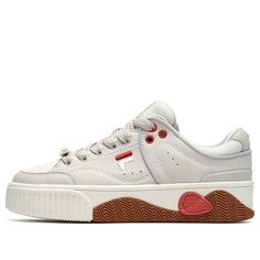 (WMNS) Fila Fusion 'White Red' T12W218201FGR (SNKR/Skate/Women's/Thick Sole) Comfortable Red Low-top Sneakers, Red Low-top Athleisure Sneakers, Red Low-top Sneakers Athleisure Style, Red Low-top Sneakers For Athleisure, Casual Breathable Skate Shoes For Light Sports, Sporty Lace-up Sneakers With Red Sole, Casual High-top Platform Sneakers For Light Sports, White Casual Chunky Breathable Sneakers, Casual Chunky Sneakers For Streetwear