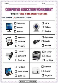 the computer worksheet is filled with pictures and text to help students learn how to use