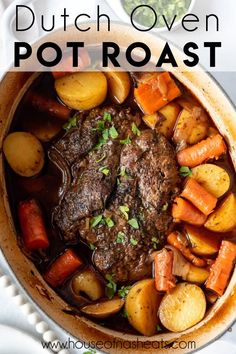 a pot roast with potatoes and carrots in it